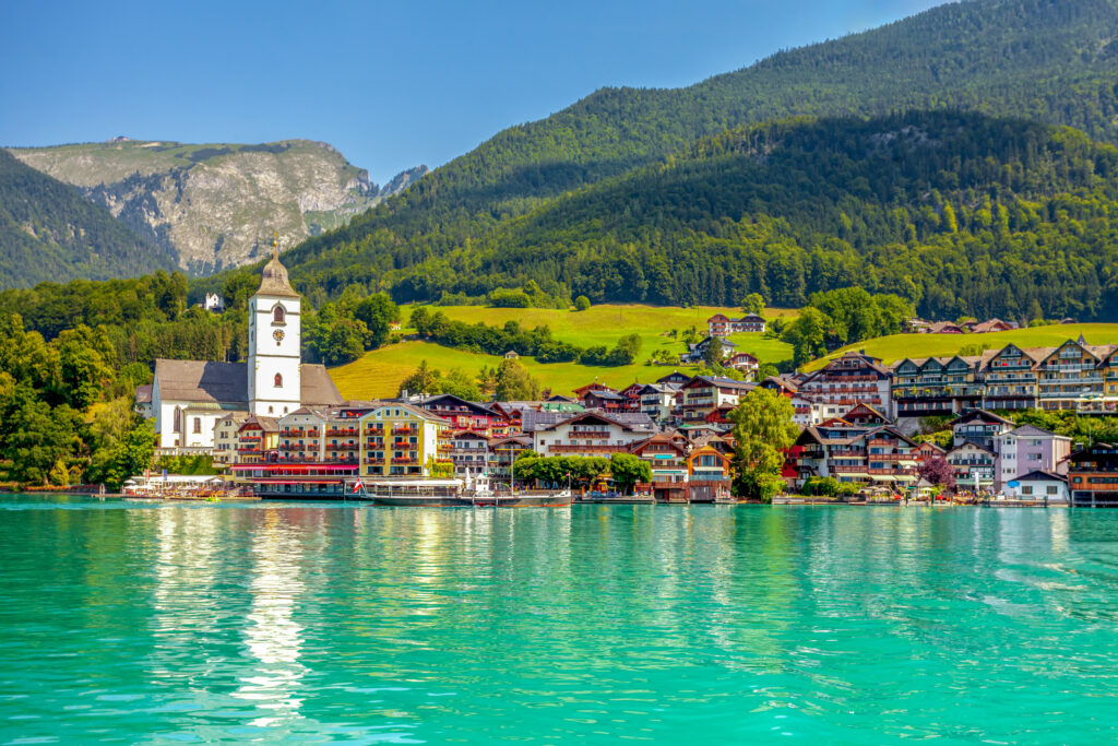 Blick auf Sankt Wolfgang, Salzkammergut, Deutschland